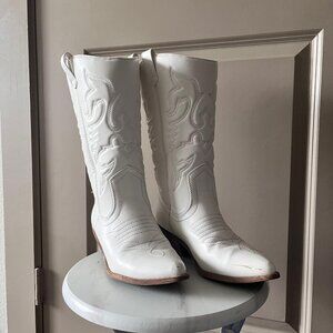 Faux Leather Cowboy Boots